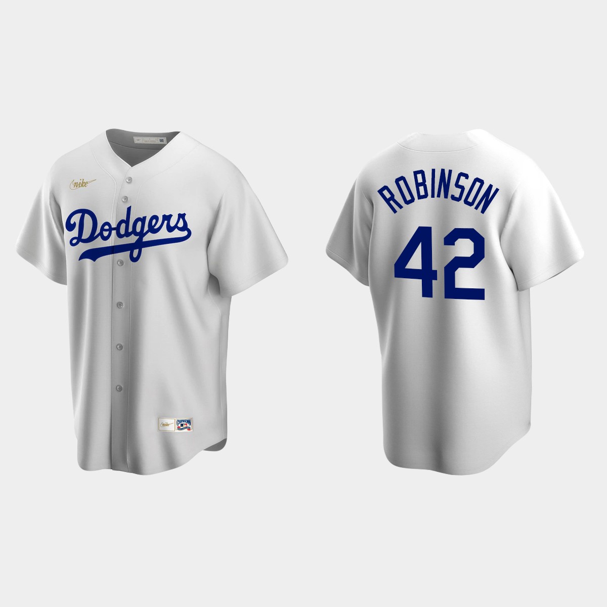 Men's Jackie Robinson #42 Brooklyn Dodgers Cooperstown Collection Home Jersey - White