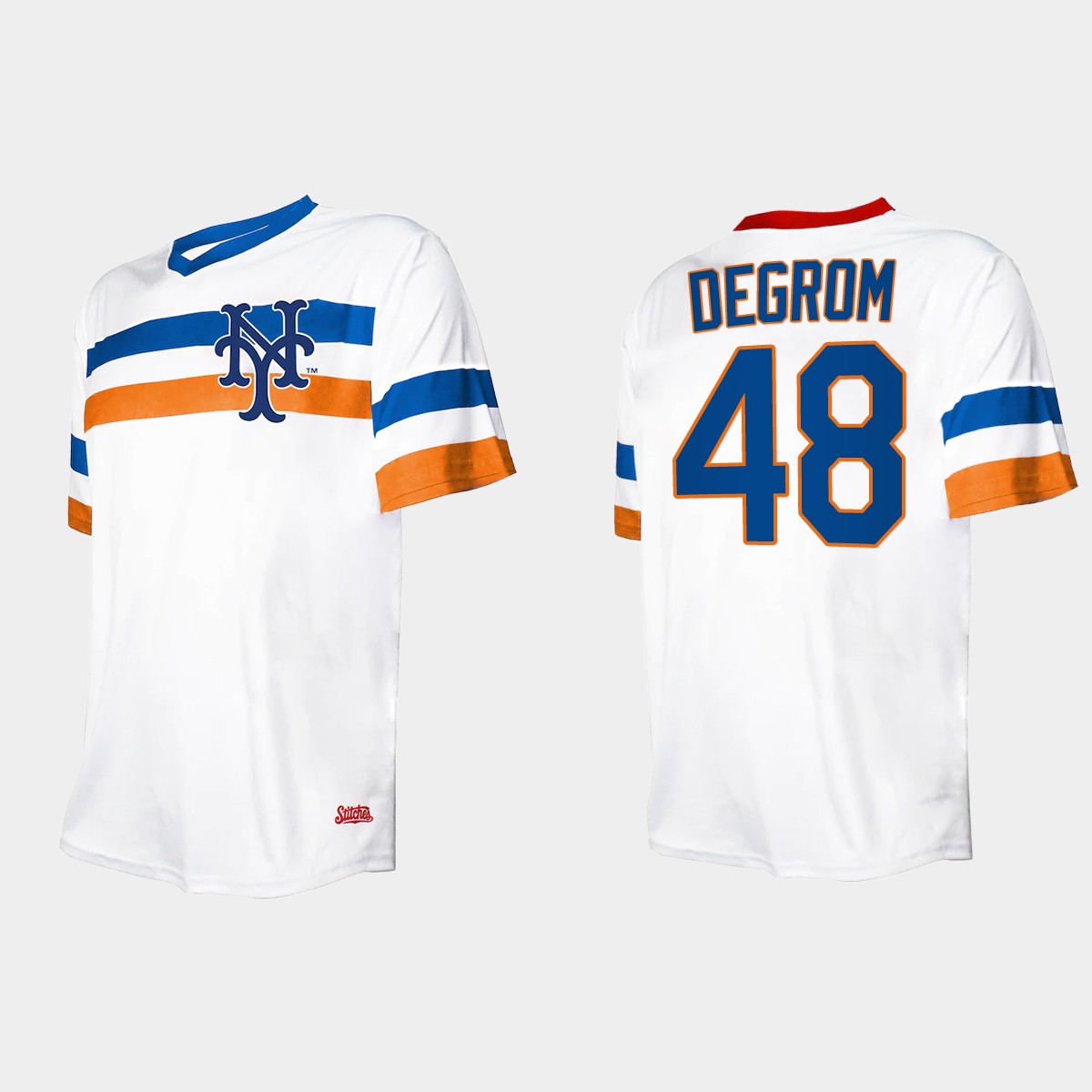 Men's Jacob deGrom New York Mets Cooperstown Collection V-Neck Jersey - White