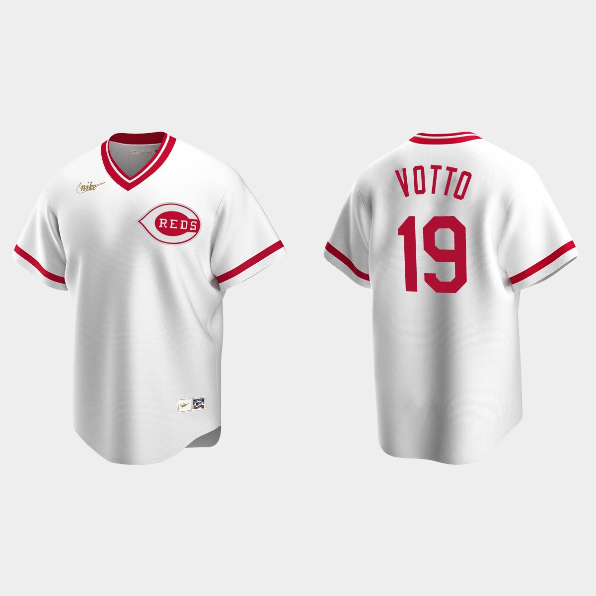 Men's Joey Votto Cincinnati Reds Cooperstown Collection Home Jersey - White
