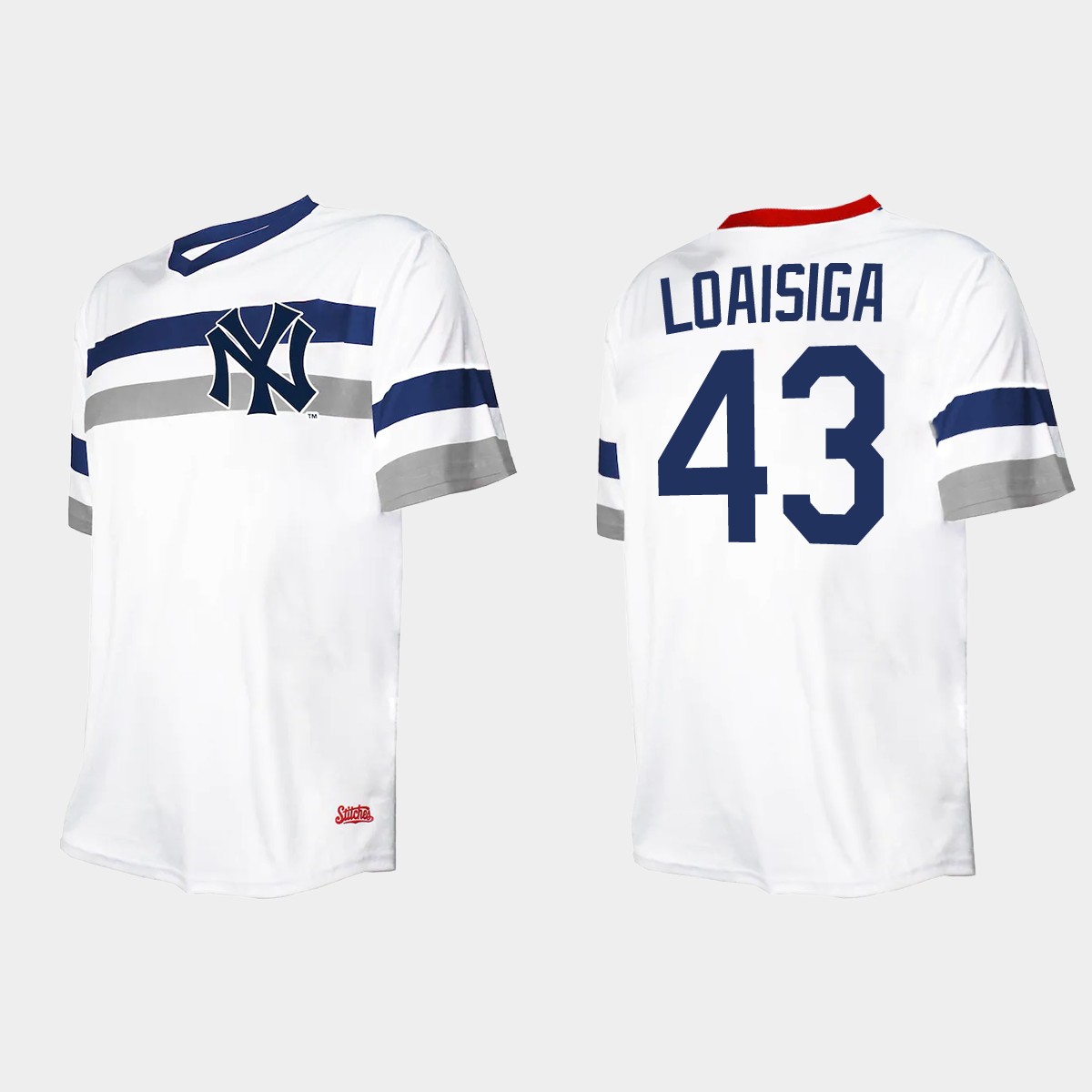 Men's Jonathan Loaisiga New York Yankees Cooperstown Collection V-Neck Jersey - White
