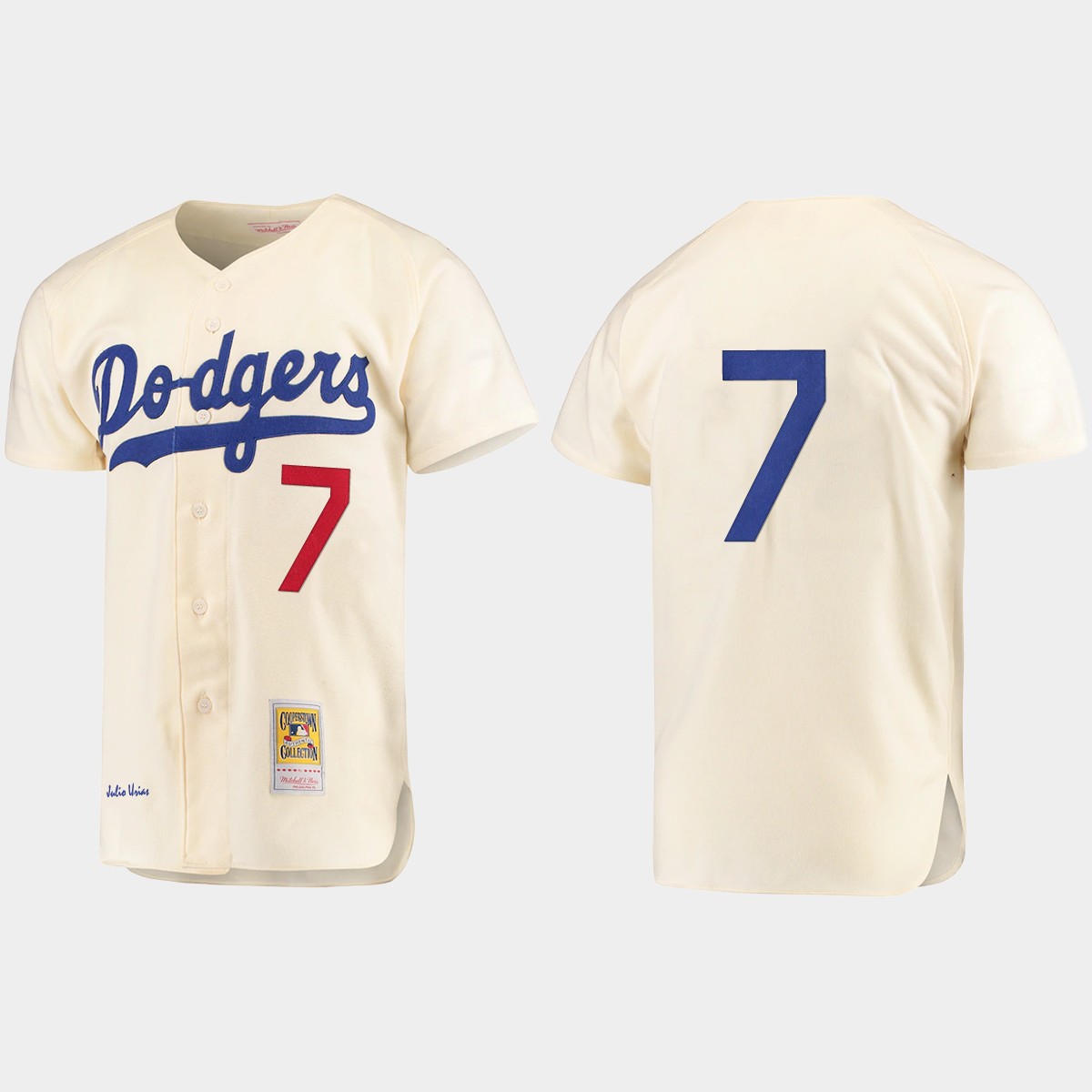 Men's Julio Urias Brooklyn Dodgers Cooperstown Collection Jersey - Cream