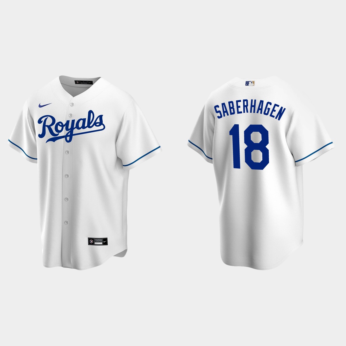 Men's Kansas City Royals Bret Saberhagen White Retired Player Jersey
