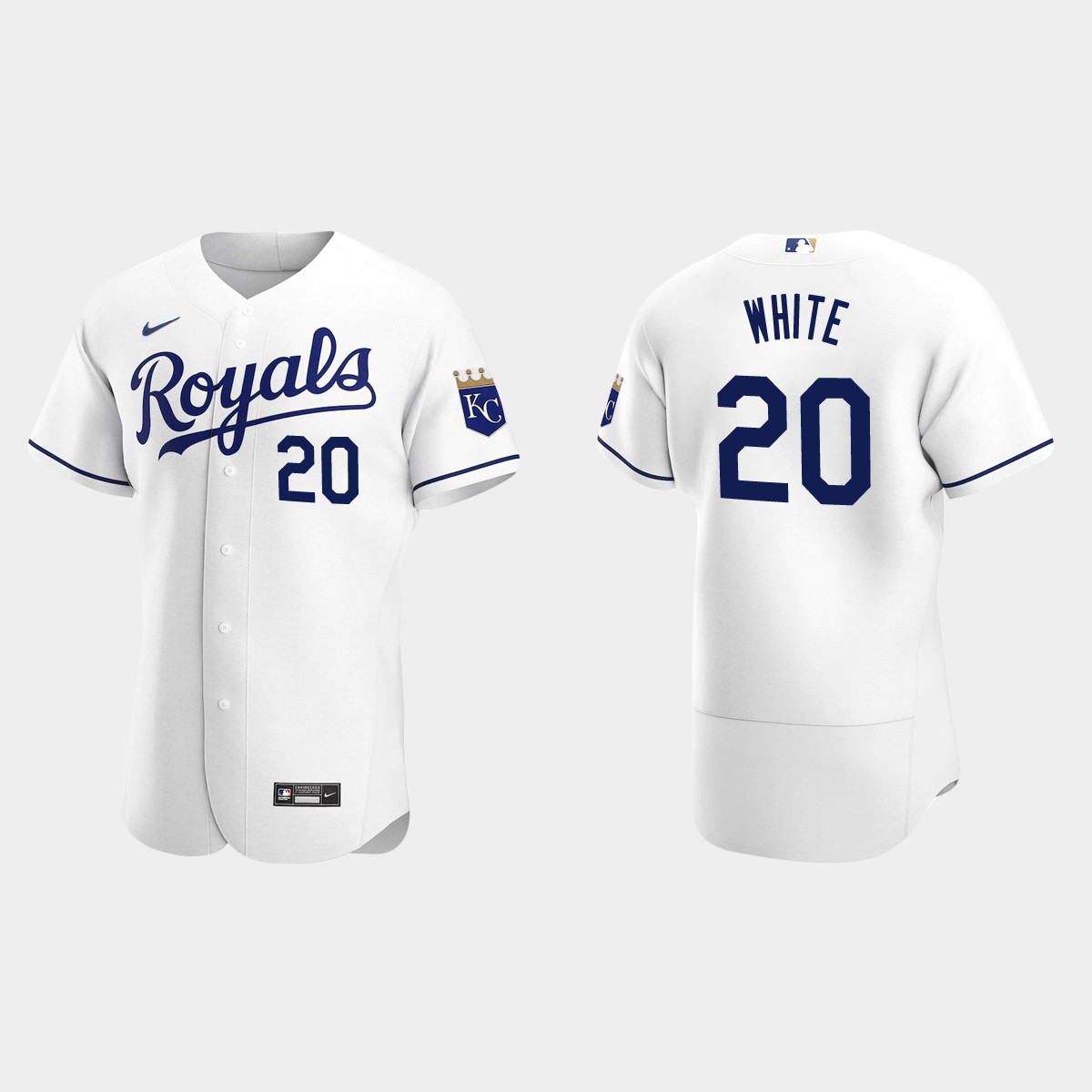 Men's Kansas City Royals Frank White White Retired Player Jersey