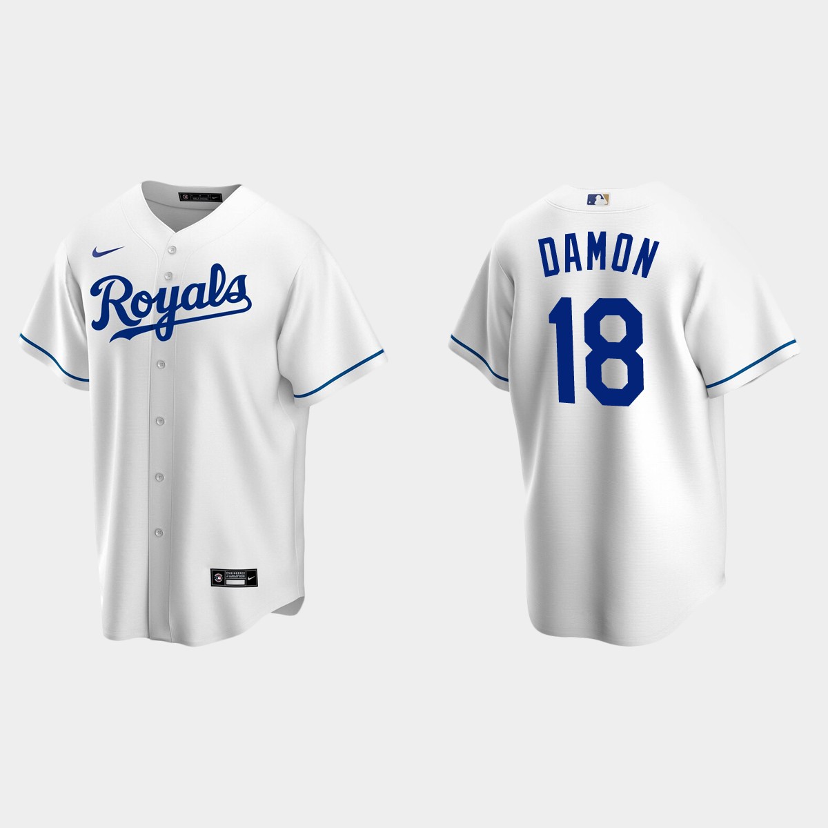 Men's Kansas City Royals Johnny Damon White Retired Player Jersey