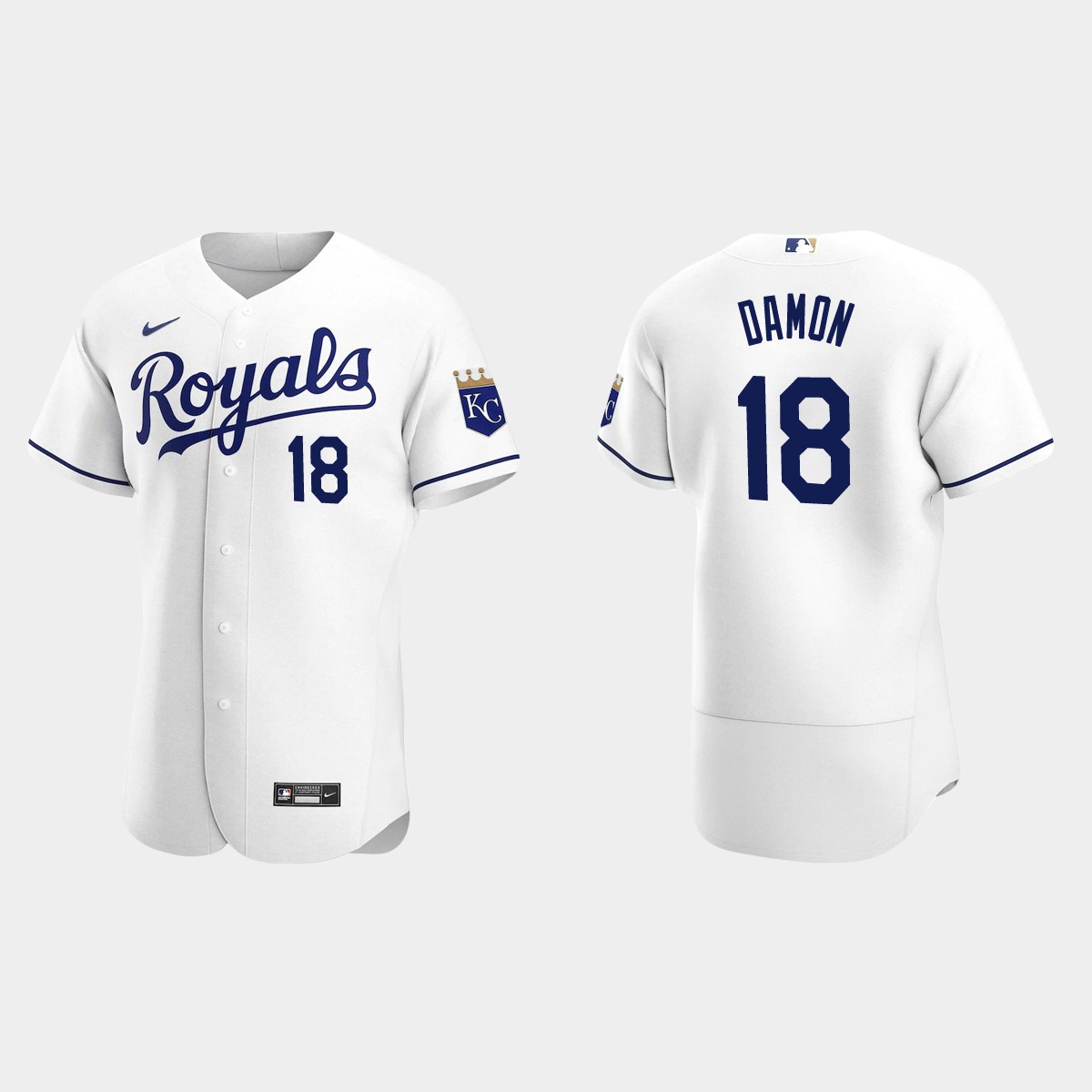 Men's Kansas City Royals Johnny Damon White Retired Player Jersey