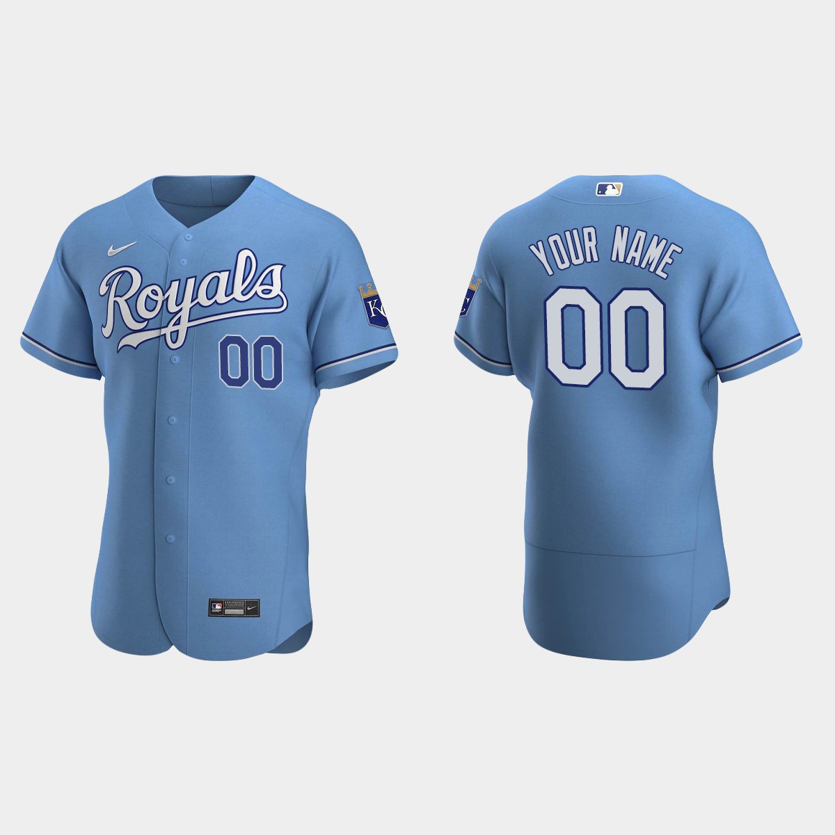 Men's Kansas City Royals Light Blue 2020 Alternate Custom Jersey