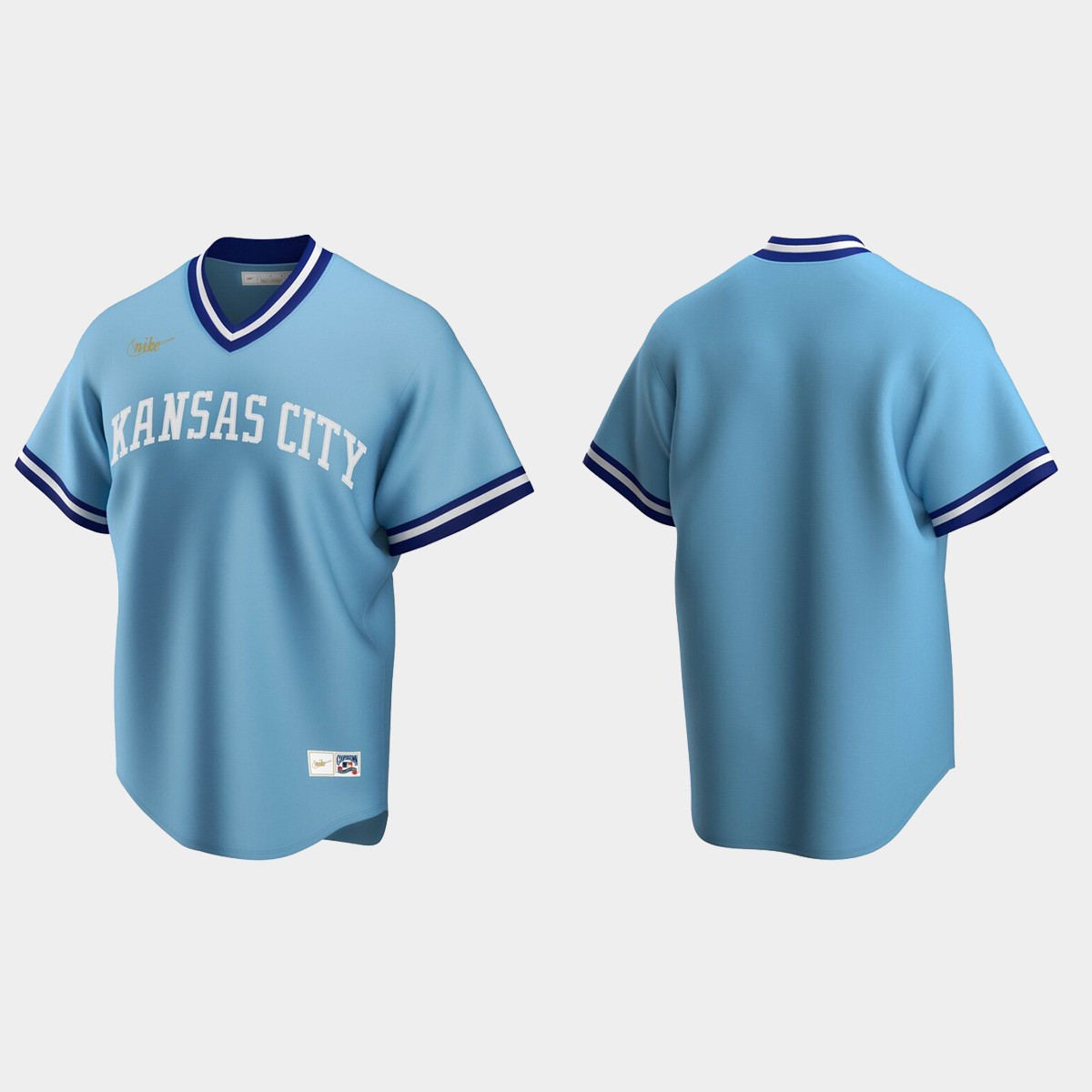 Men's Kansas City Royals Road Cooperstown Collection Jersey - Light Blue