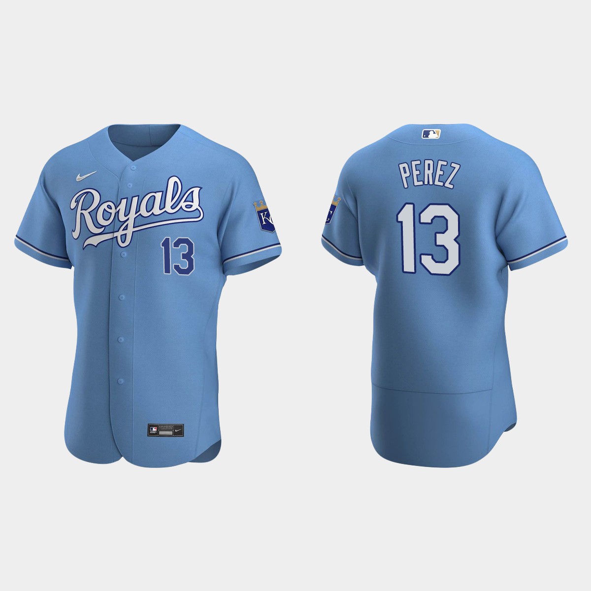 Men's Kansas City Royals Salvador Perez 2020 Alternate Jersey - Light Blue