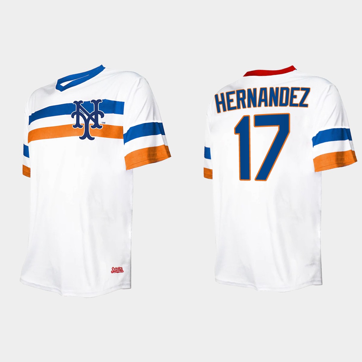Men's Keith Hernandez New York Mets Cooperstown Collection V-Neck Jersey - White