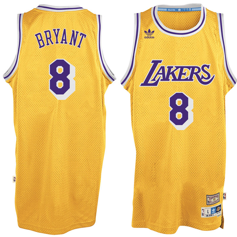 Men's Kobe Bryant Los Angeles Lakers Gold Hardwood Classics Swingman Jersey