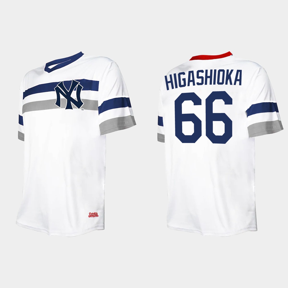 Men's Kyle Higashioka New York Yankees Cooperstown Collection V-Neck Jersey - White