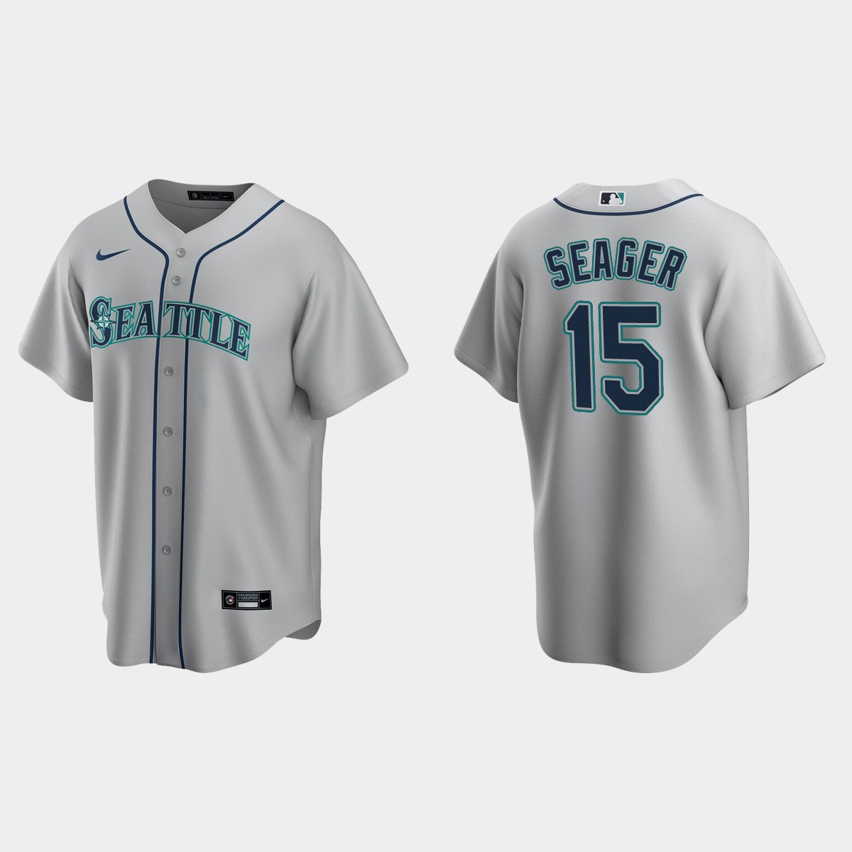 Men's Kyle Seager #15 Seattle Mariners Road Jersey - Gray