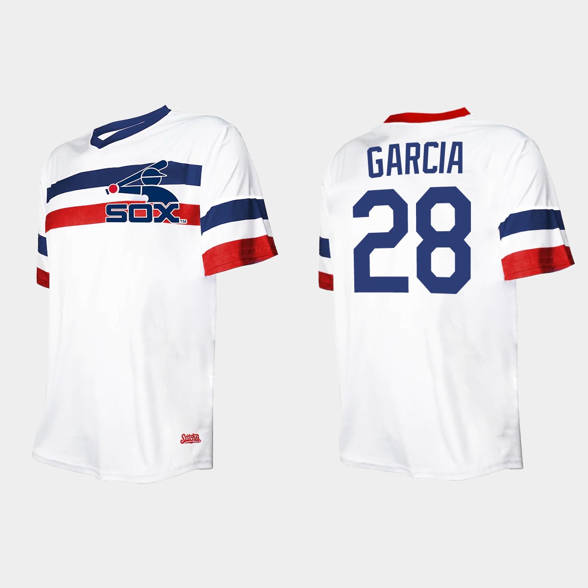 Men's Leury Garcia Chicago White Sox Cooperstown Collection V-Neck Jersey - White