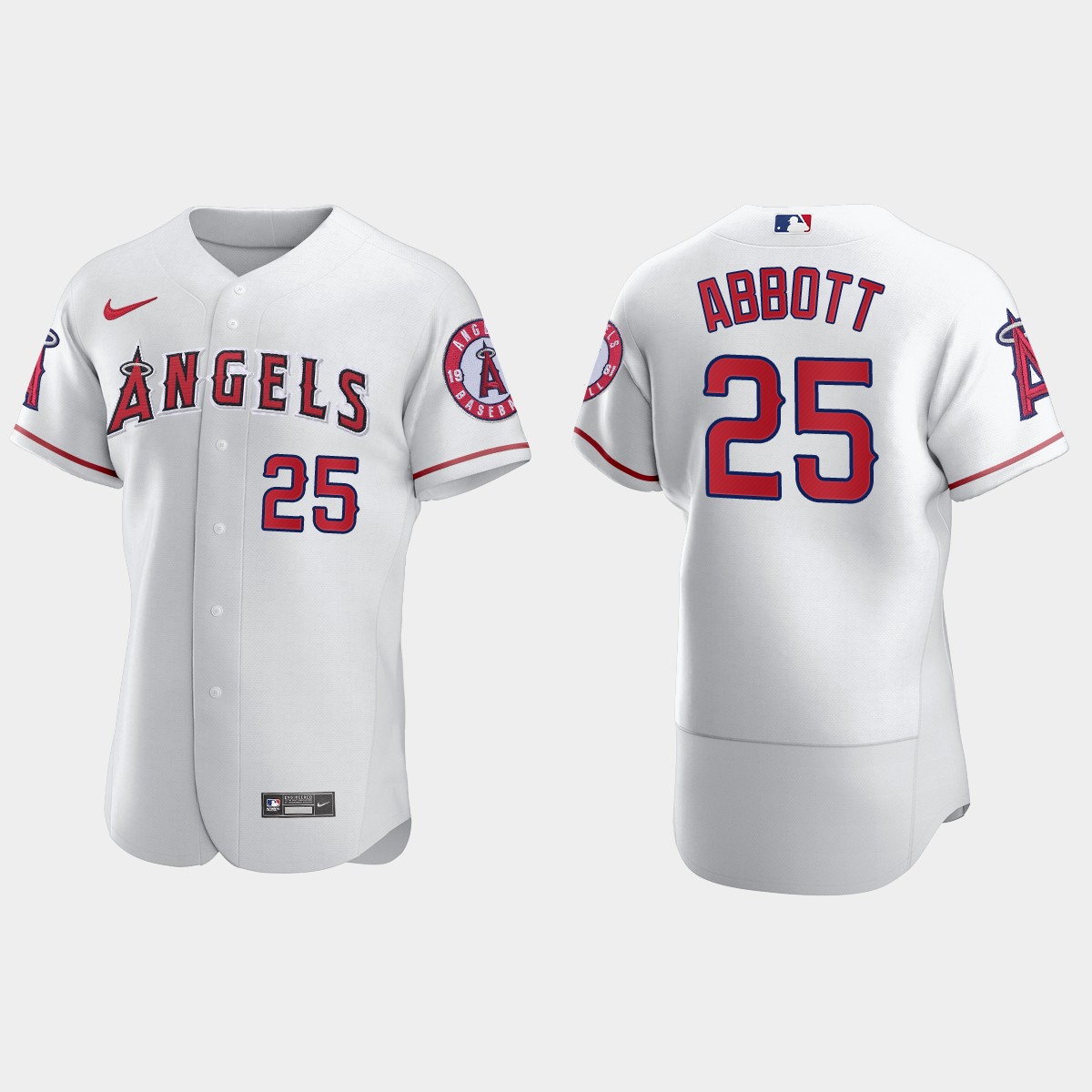 Men's Los Angeles Angels Jim Abbott White Retired Player Jersey