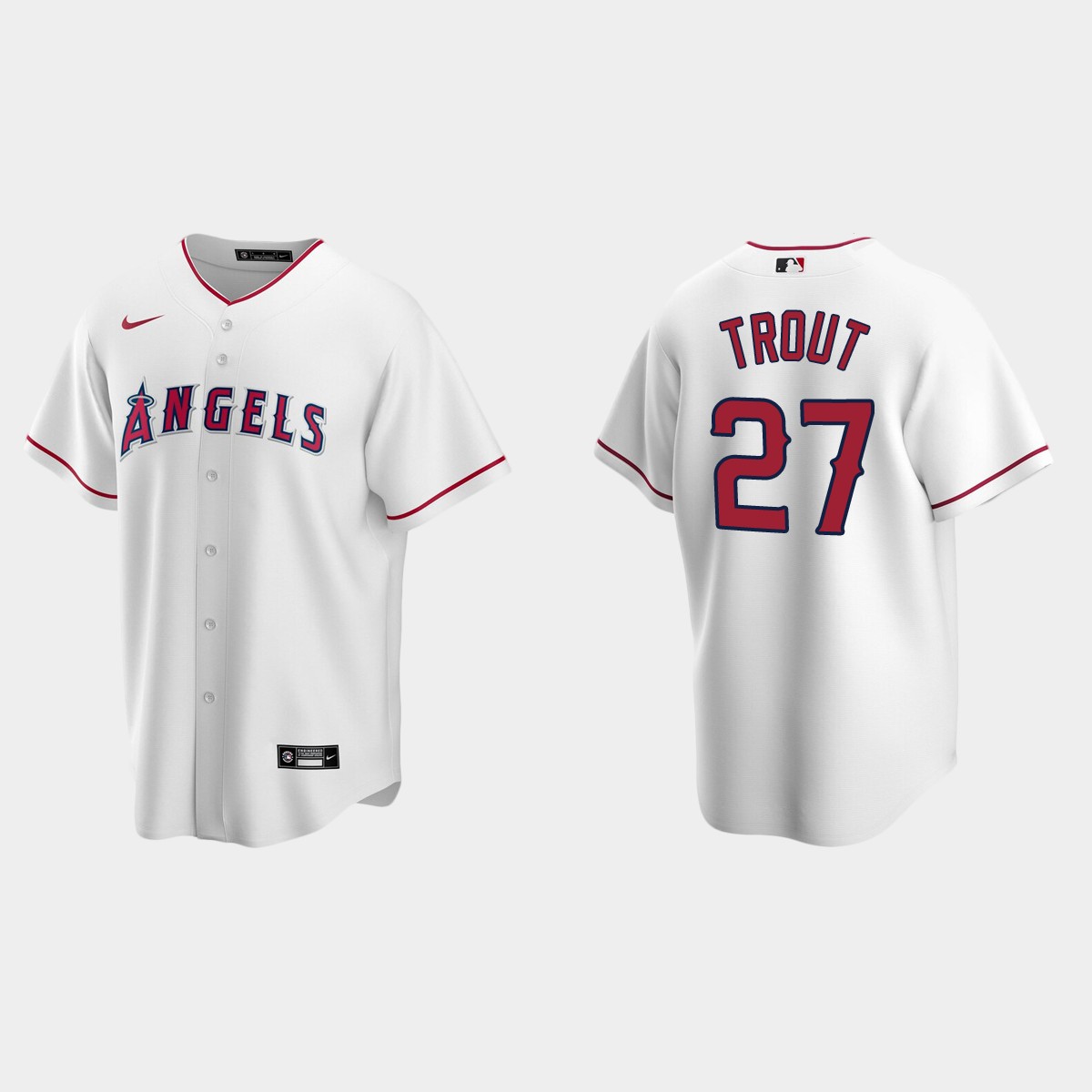 Men's Los Angeles Angels Mike Trout Home Jersey - White