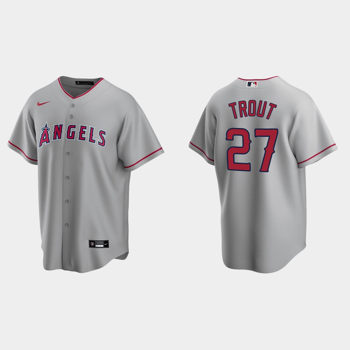 Men's Los Angeles Angels Mike Trout Road Jersey - Gray