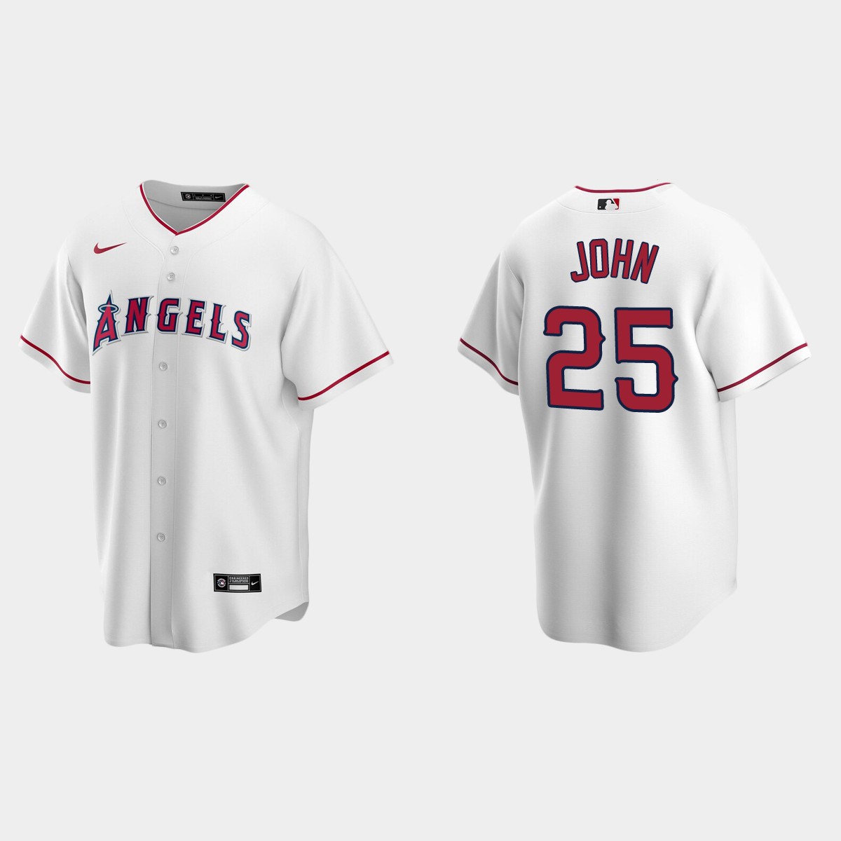 Men's Los Angeles Angels Tommy John White Retired Player Jersey