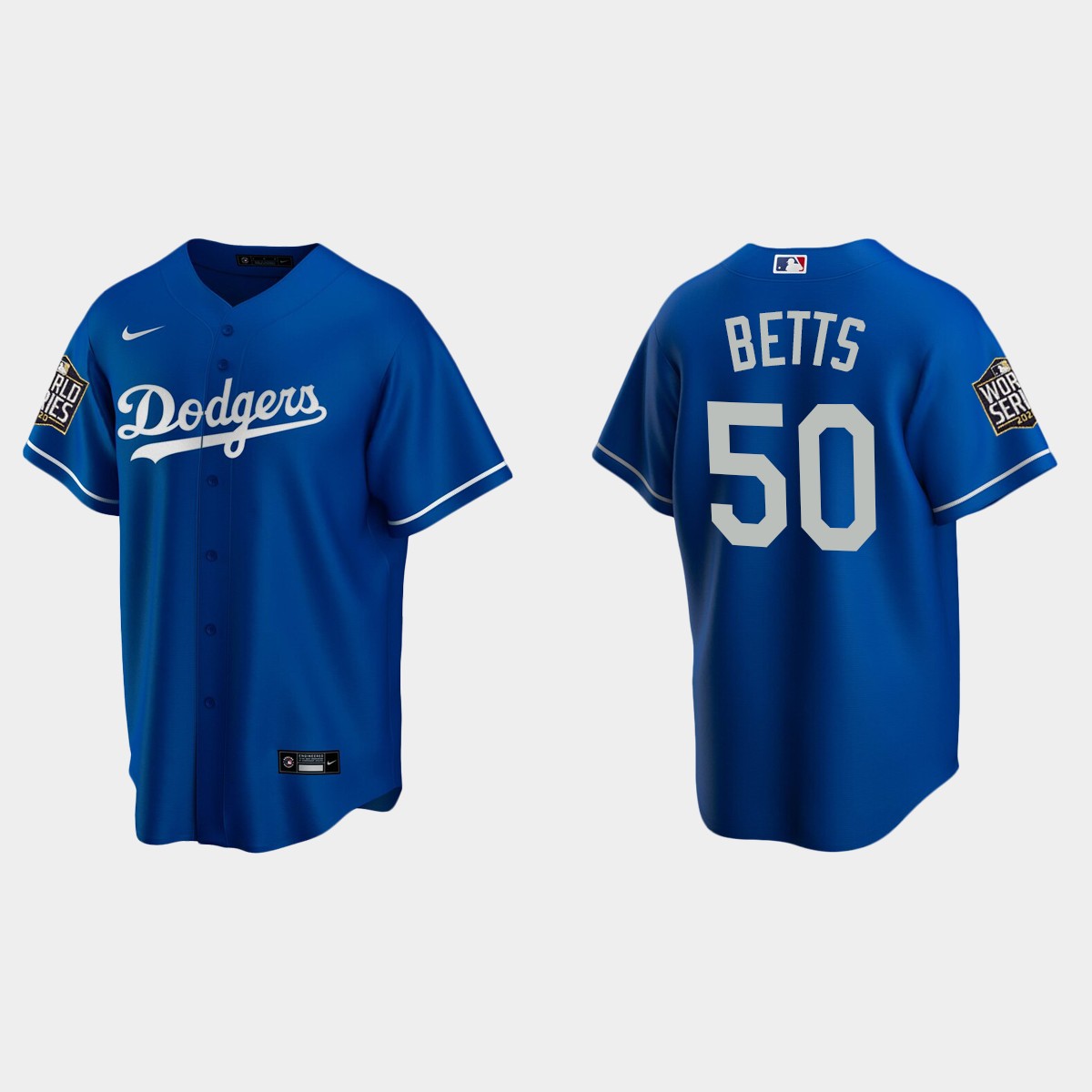 Men's Los Angeles Dodgers #50 Mookie Betts 2020 World Series Alternate Jersey - Royal