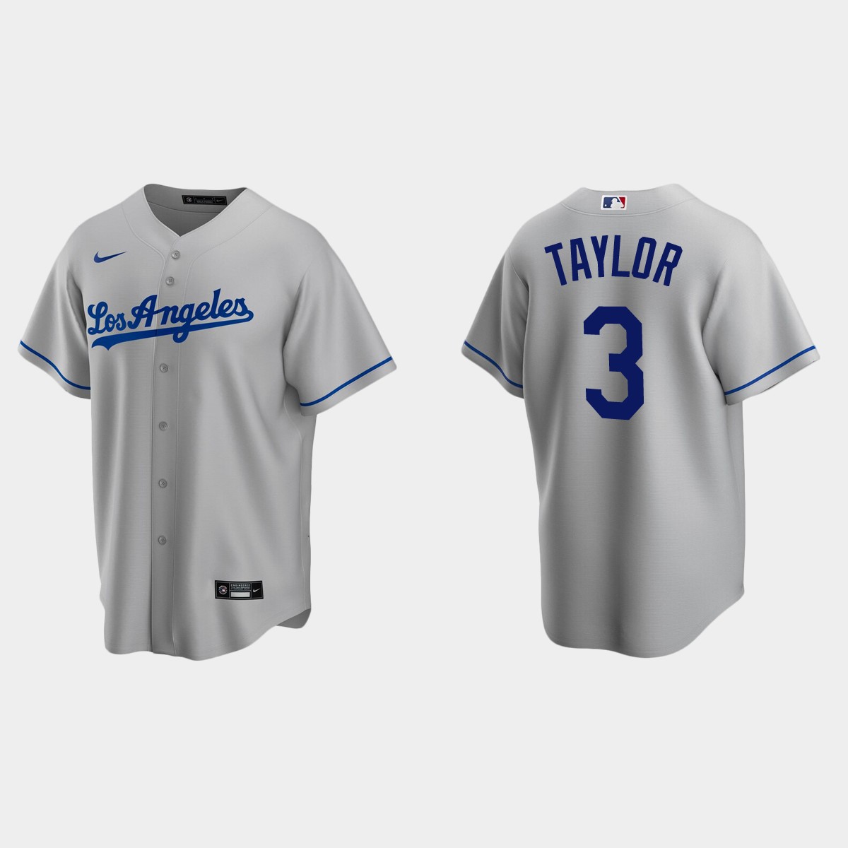 Men's Los Angeles Dodgers Chris Taylor Road Jersey - Gray