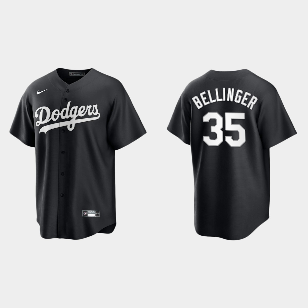 Men's Los Angeles Dodgers Cody Bellinger Black White 2021 All Black Fashion Jersey