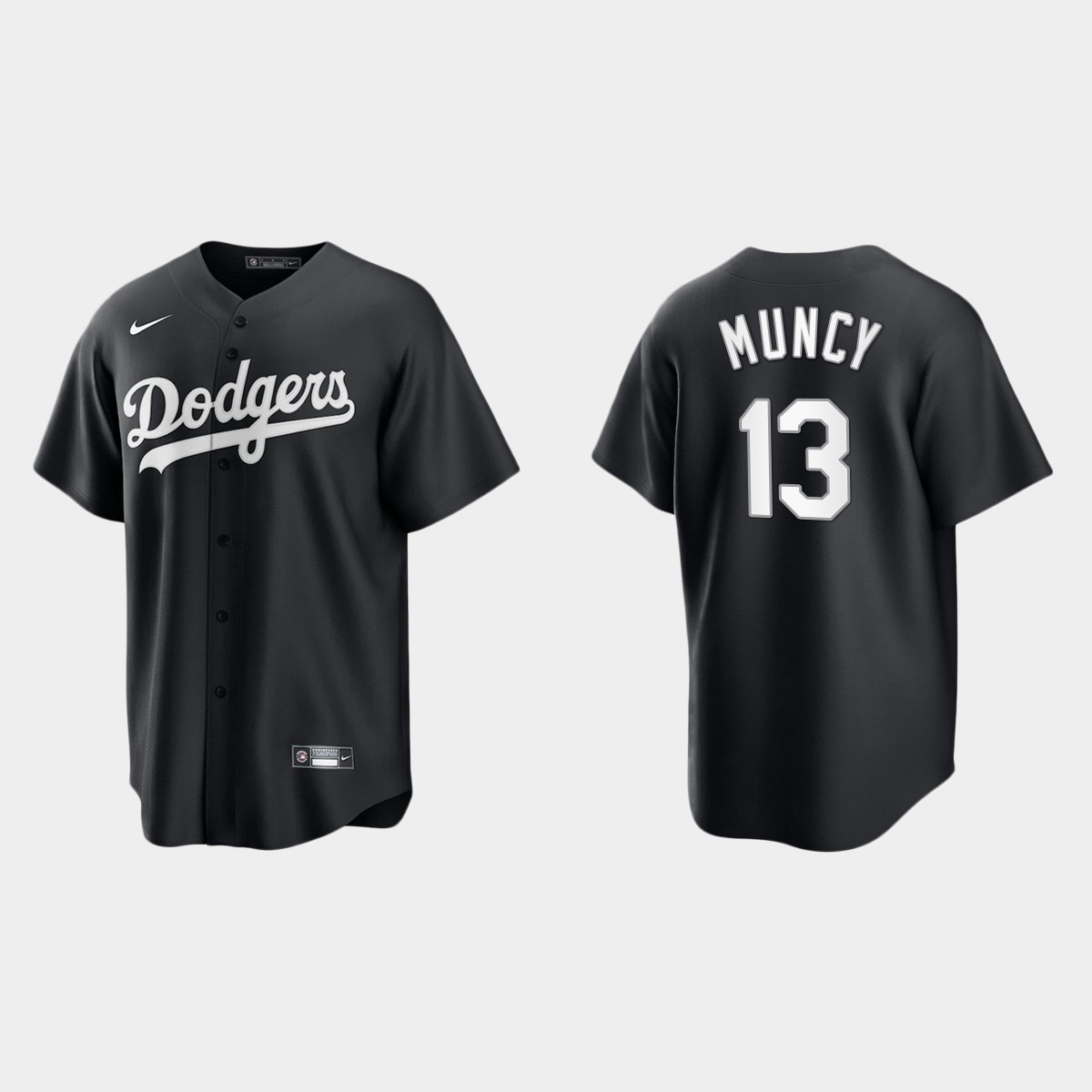 Men's Los Angeles Dodgers Max Muncy Black White 2021 All Black Fashion Jersey