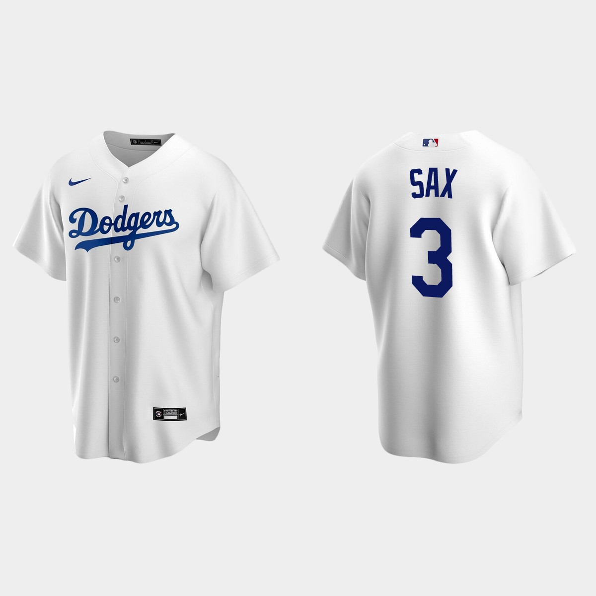 Men's Los Angeles Dodgers Steve Sax White Retired Player Jersey