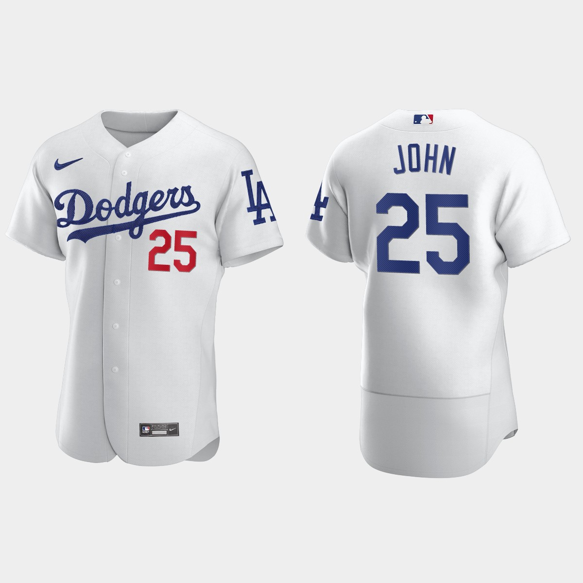Men's Los Angeles Dodgers Tommy John White Retired Player Jersey