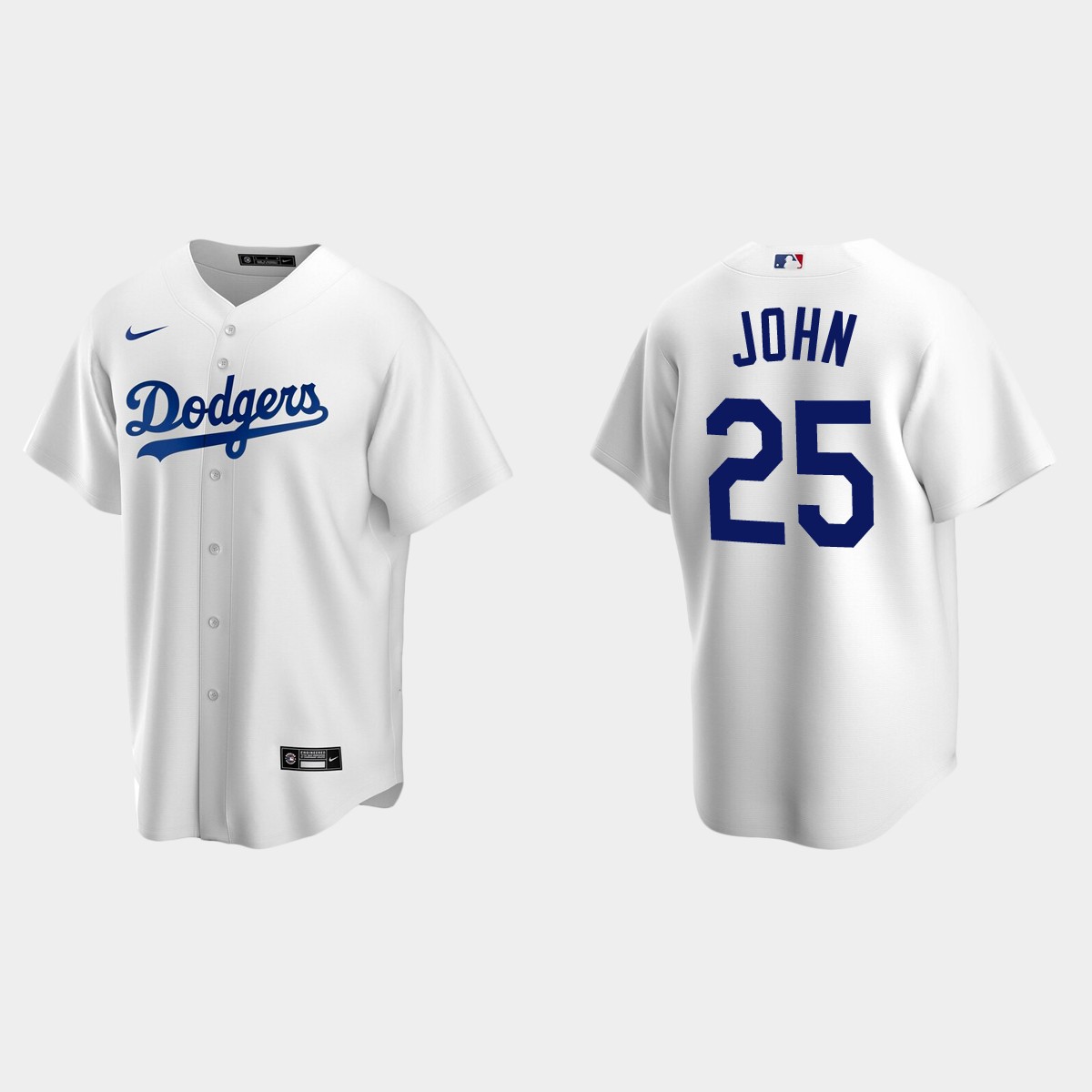 Men's Los Angeles Dodgers Tommy John White Retired Player Jersey