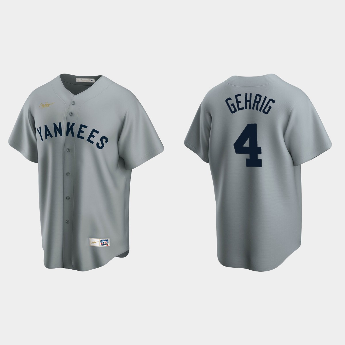 Men's Lou Gehrig New York Yankees Cooperstown Collection Road Jersey - Gray