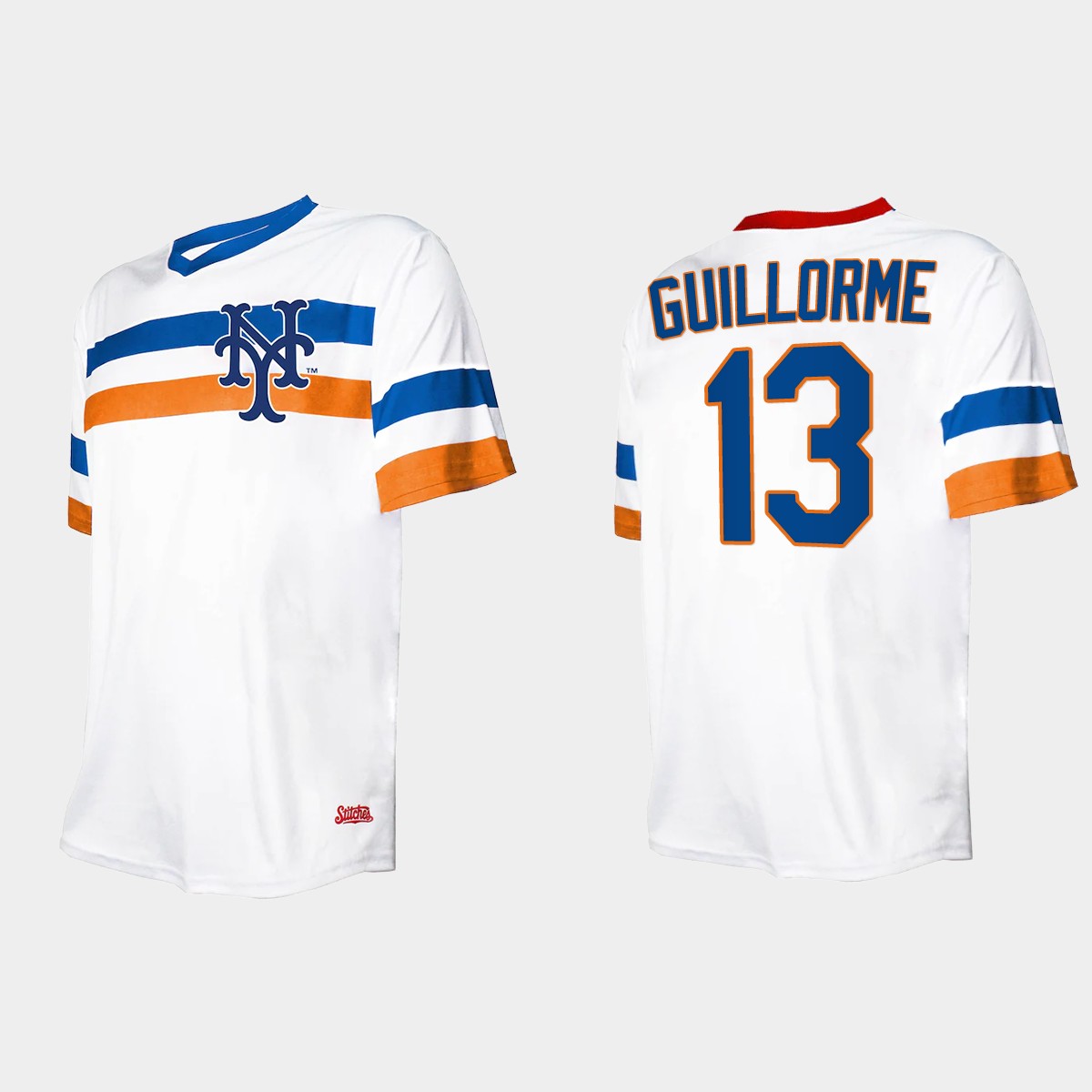 Men's Luis Guillorme New York Mets Cooperstown Collection V-Neck Jersey - White