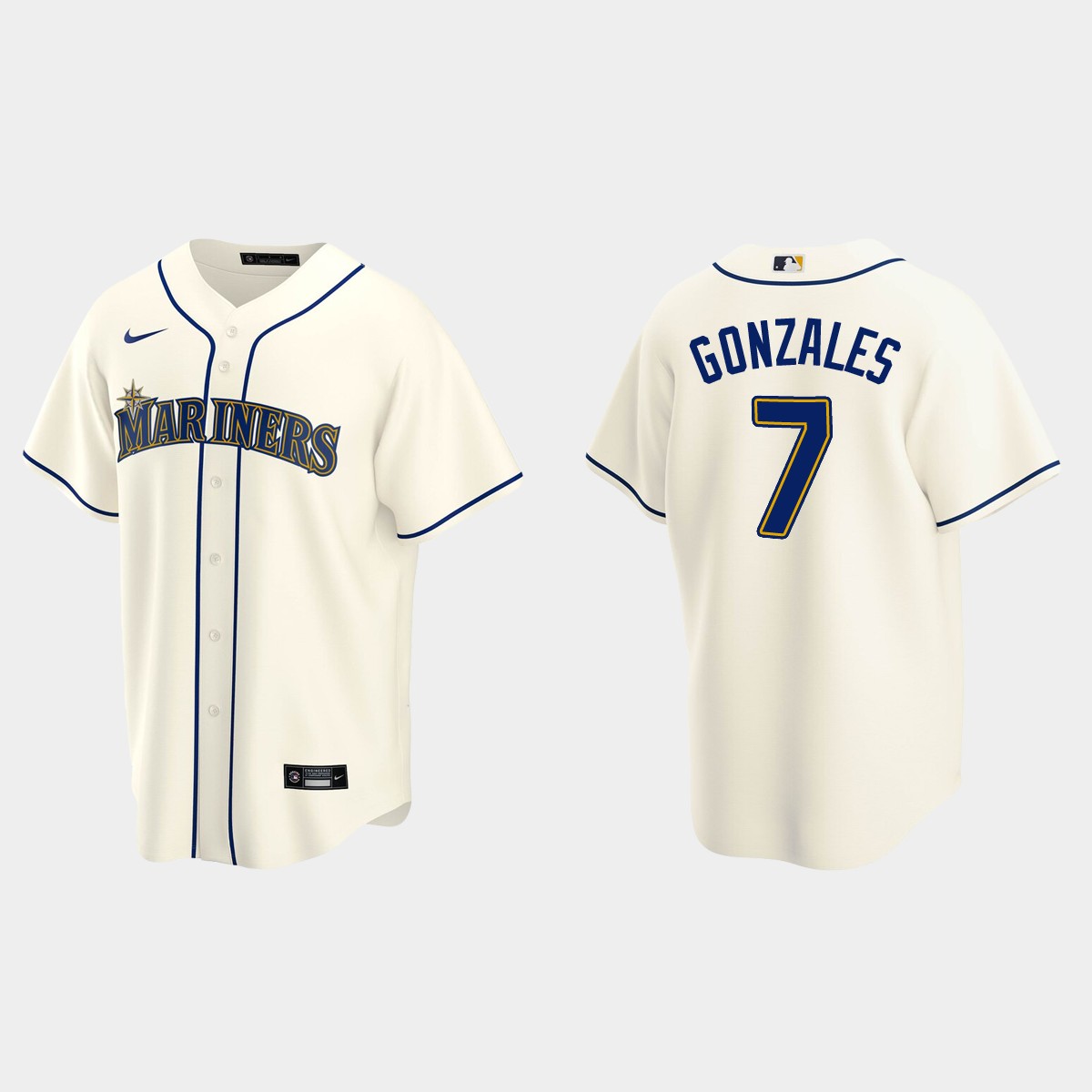 Men's Marco Gonzales #7 Seattle Mariners Alternate Jersey - Cream
