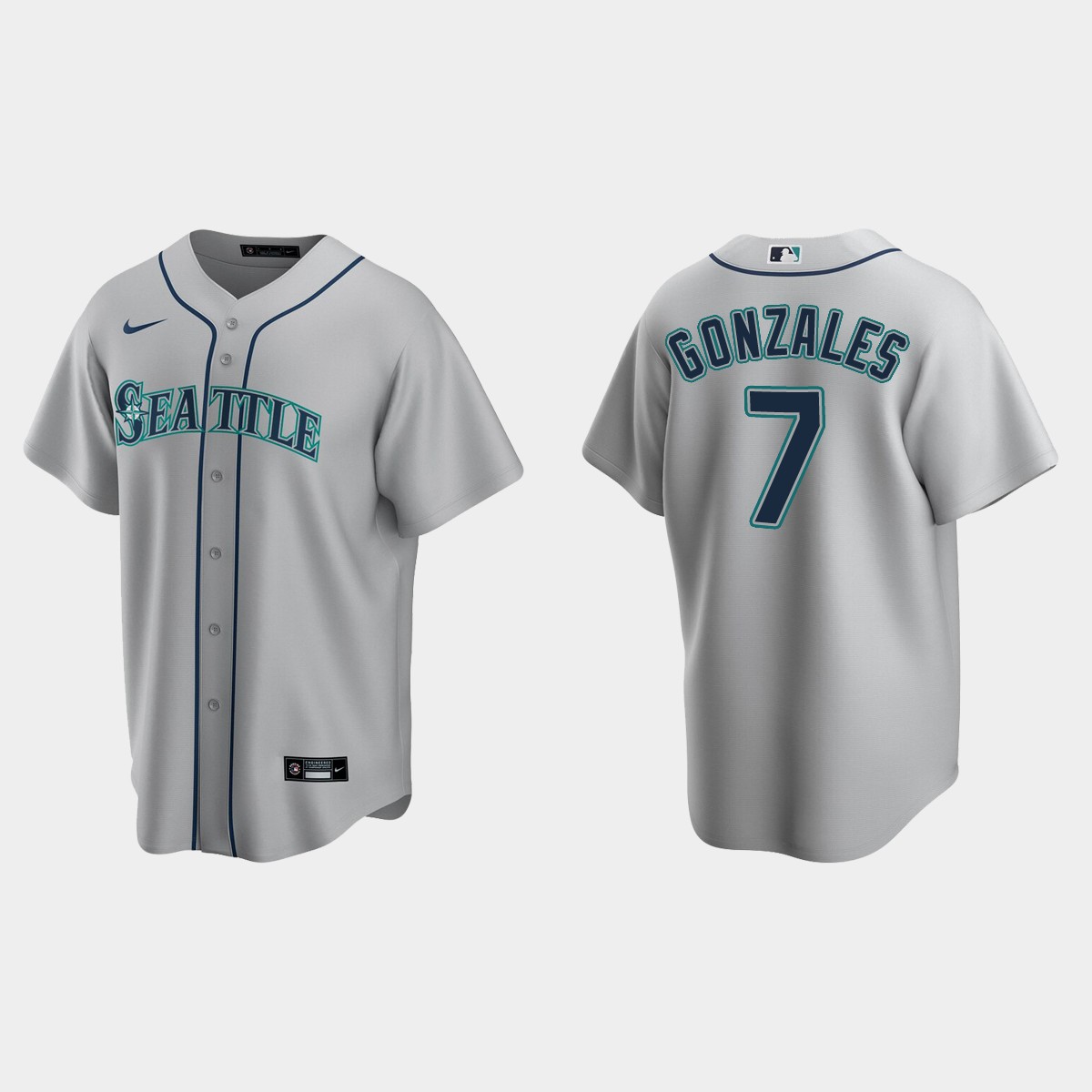 Men's Marco Gonzales #7 Seattle Mariners Road Jersey - Gray