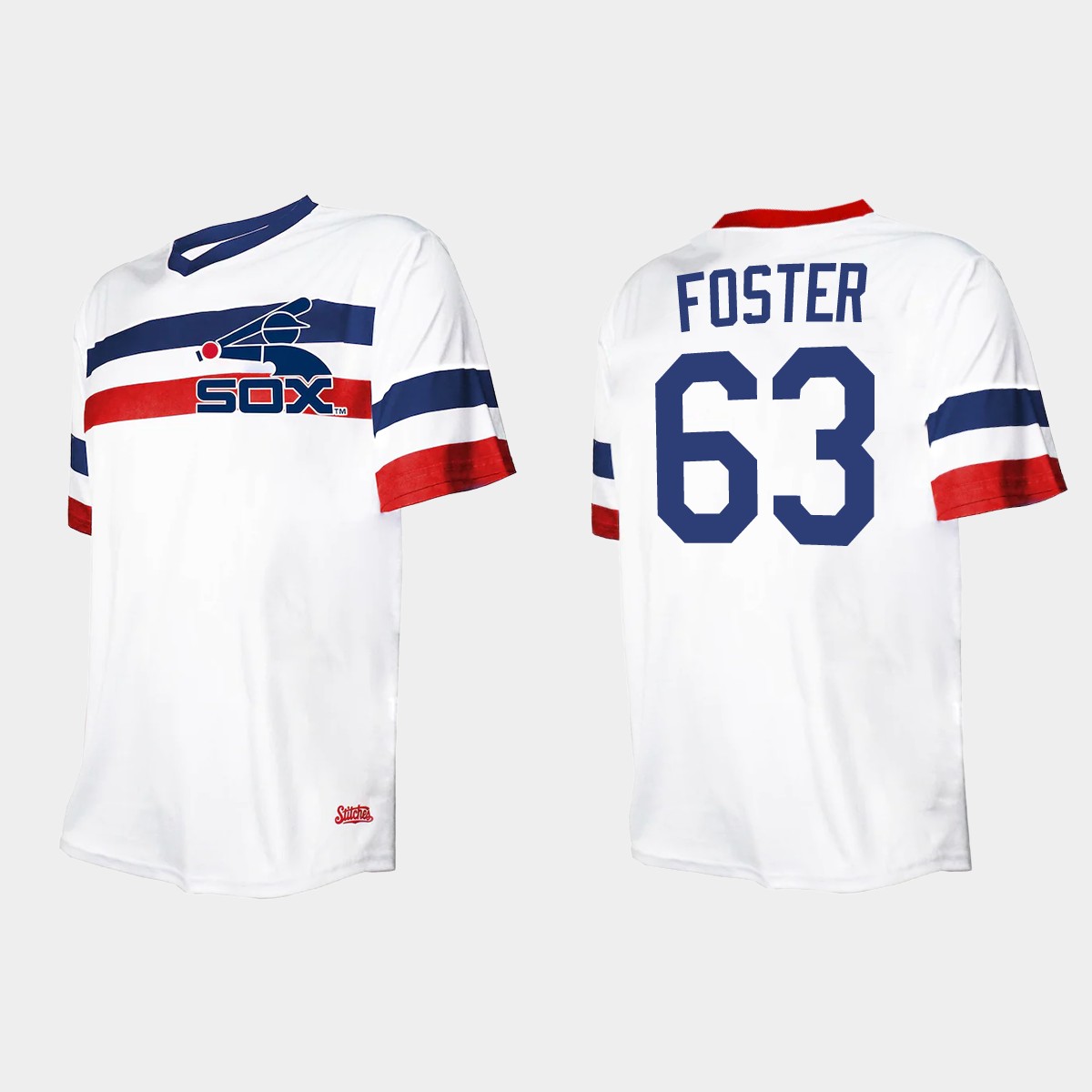 Men's Matt Foster Chicago White Sox Cooperstown Collection V-Neck Jersey - White