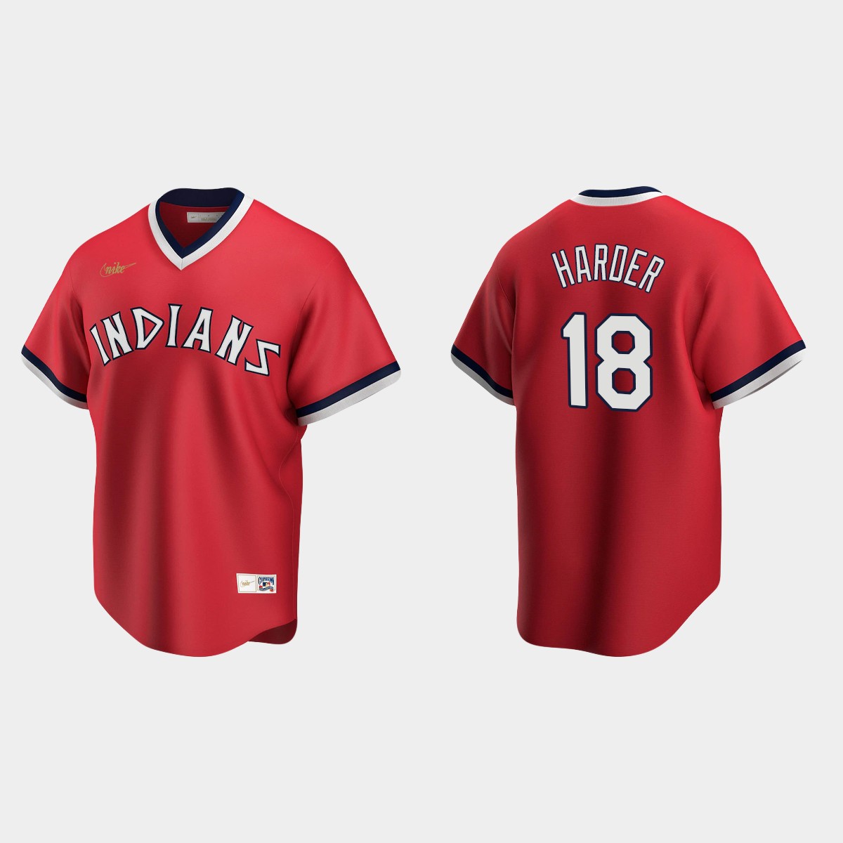 Men's Mel Harder #18 Cleveland Indians Cooperstown Collection Road Jersey - Red