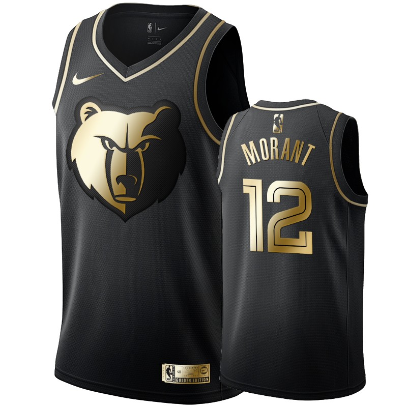 Men's Memphis Grizzlies Ja Morant Black #12 Golden Edition Jersey