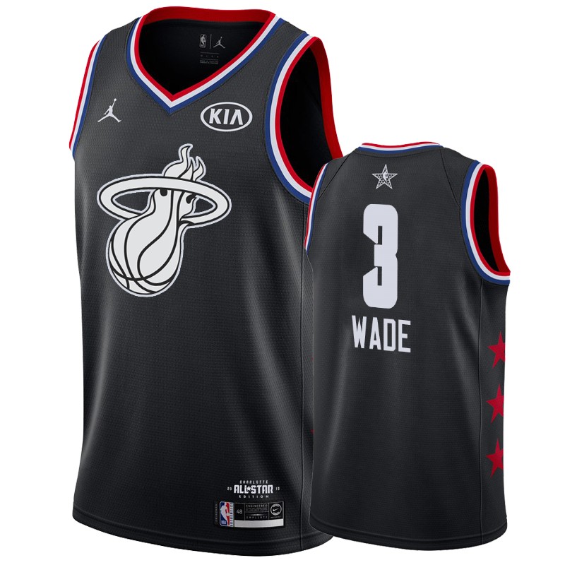 Men's Miami Heat #3 Dwyane Wade 2019 All-Star Jersey - Black