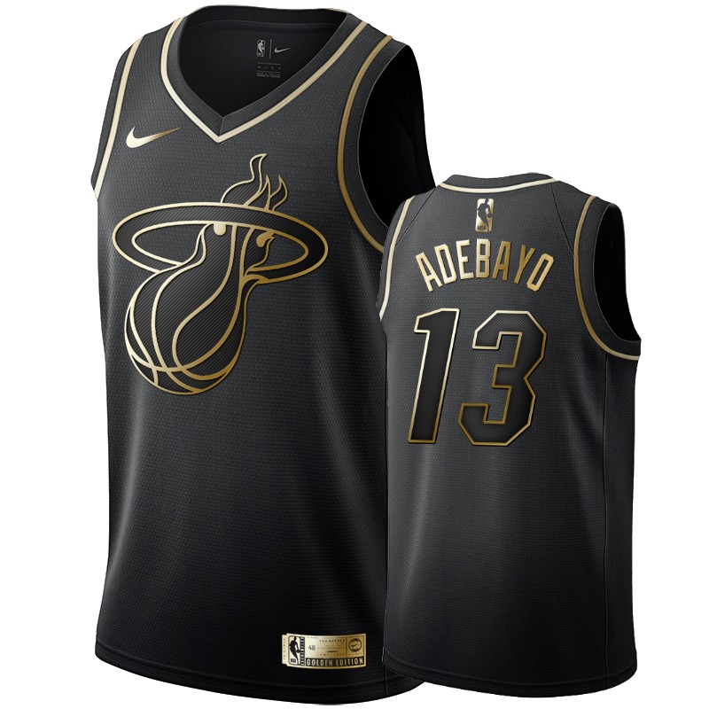 Men's Miami Heat Bam Adebayo Black #13 Golden Edition Swingman Jersey