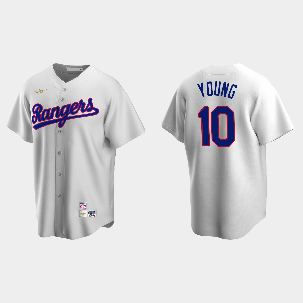 Men's Michael Young #10 Texas Rangers Cooperstown Collection Home Jersey - White