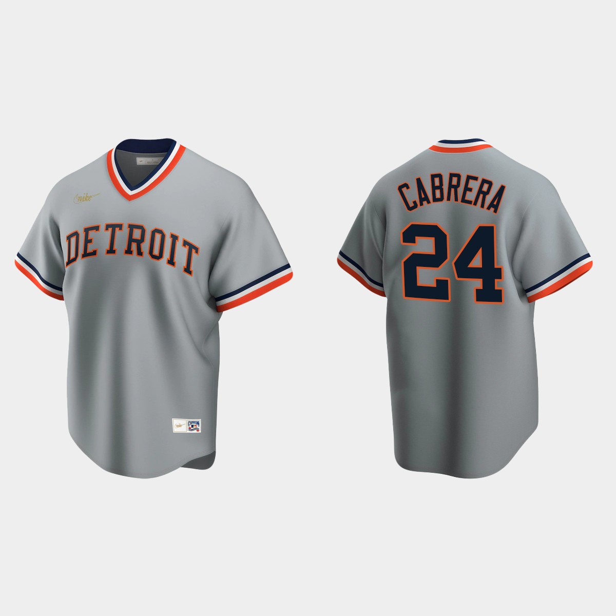 Men's Miguel Cabrera #24 Detroit Tigers Cooperstown Collection Road Jersey - Gray
