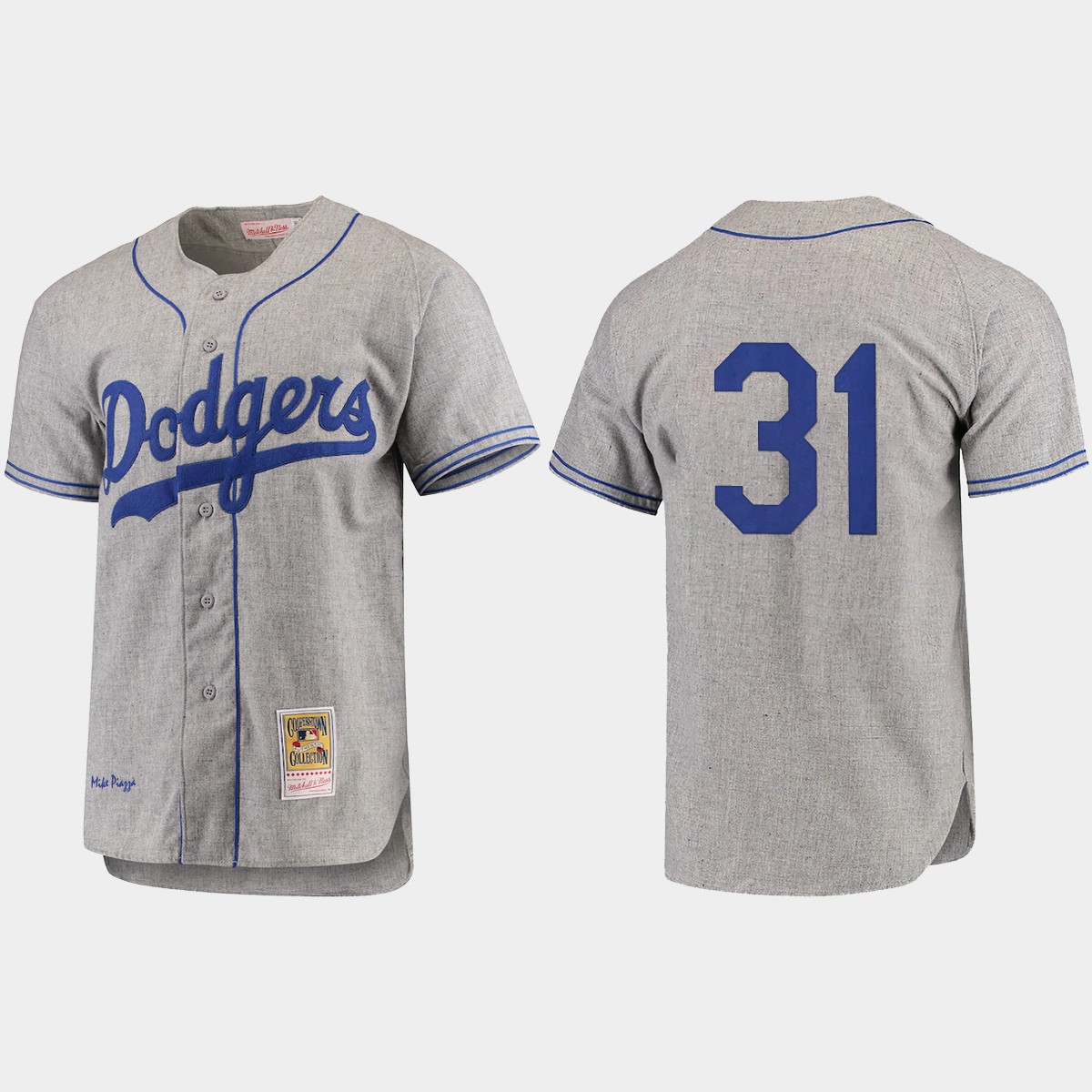 Men's Mike Piazza Brooklyn Dodgers Cooperstown Collection Jersey - Gray