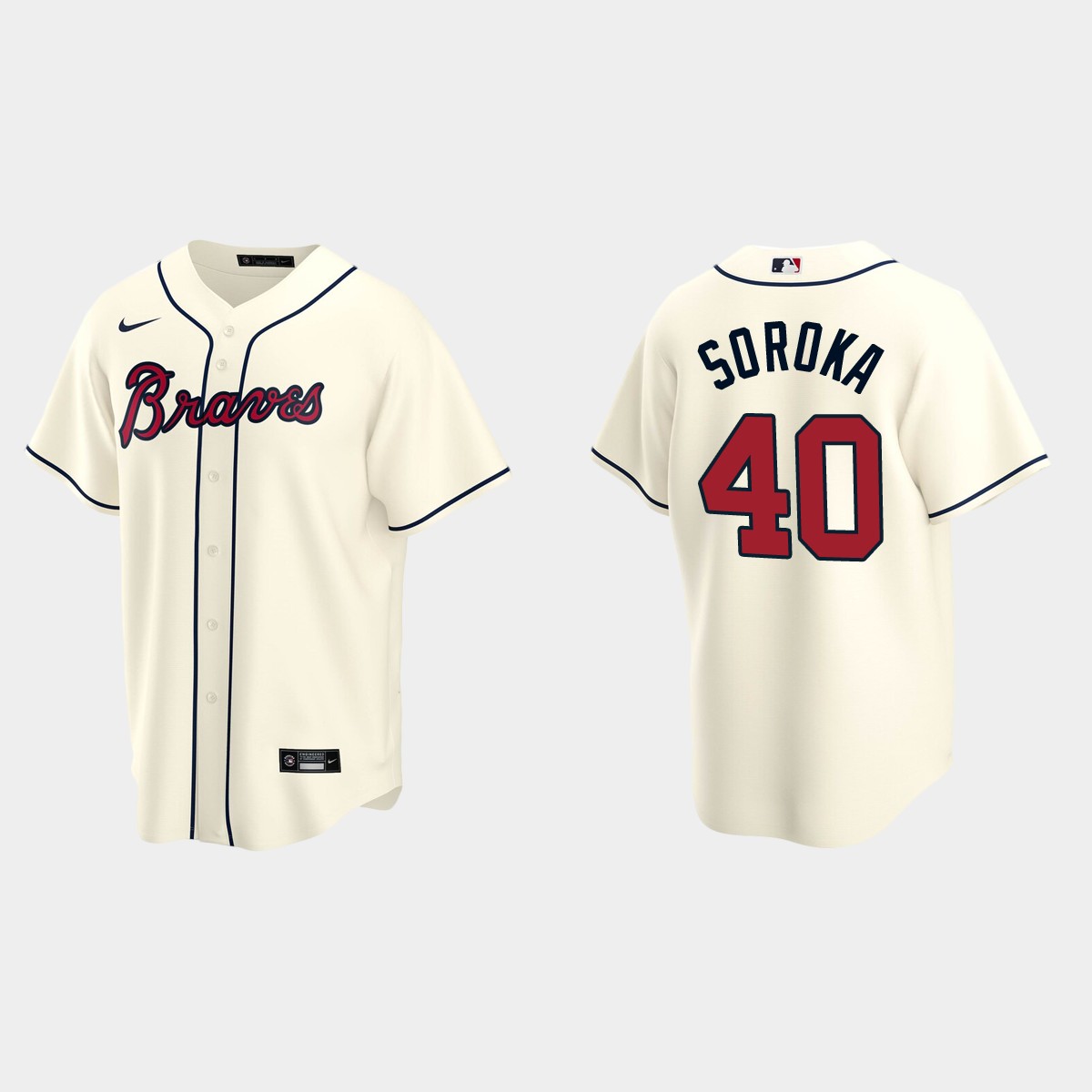 Men's Mike Soroka Atlanta Braves Alternate Jersey - Cream