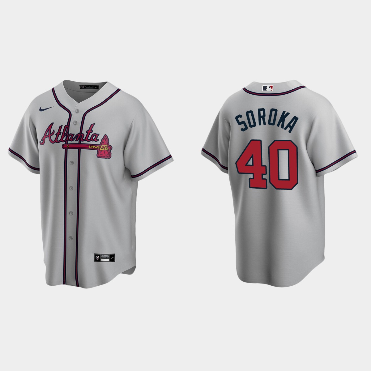 Men's Mike Soroka Atlanta Braves Road Jersey - Gray