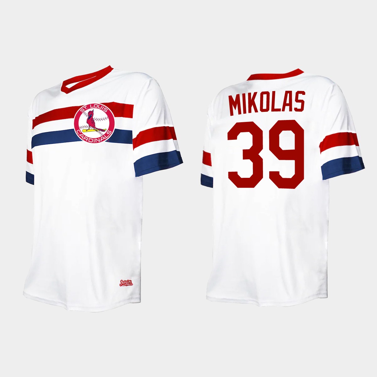 Men's Miles Mikolas St. Louis Cardinals Cooperstown Collection V-Neck Jersey - White