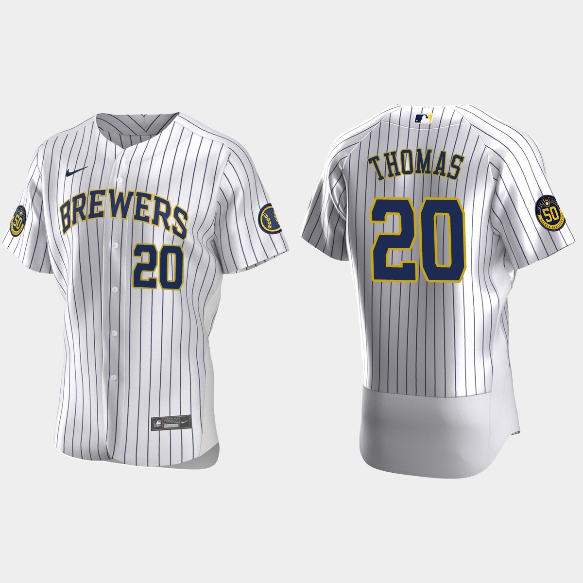 Men's Milwaukee Brewers Gorman Thomas White Retired Player Jersey