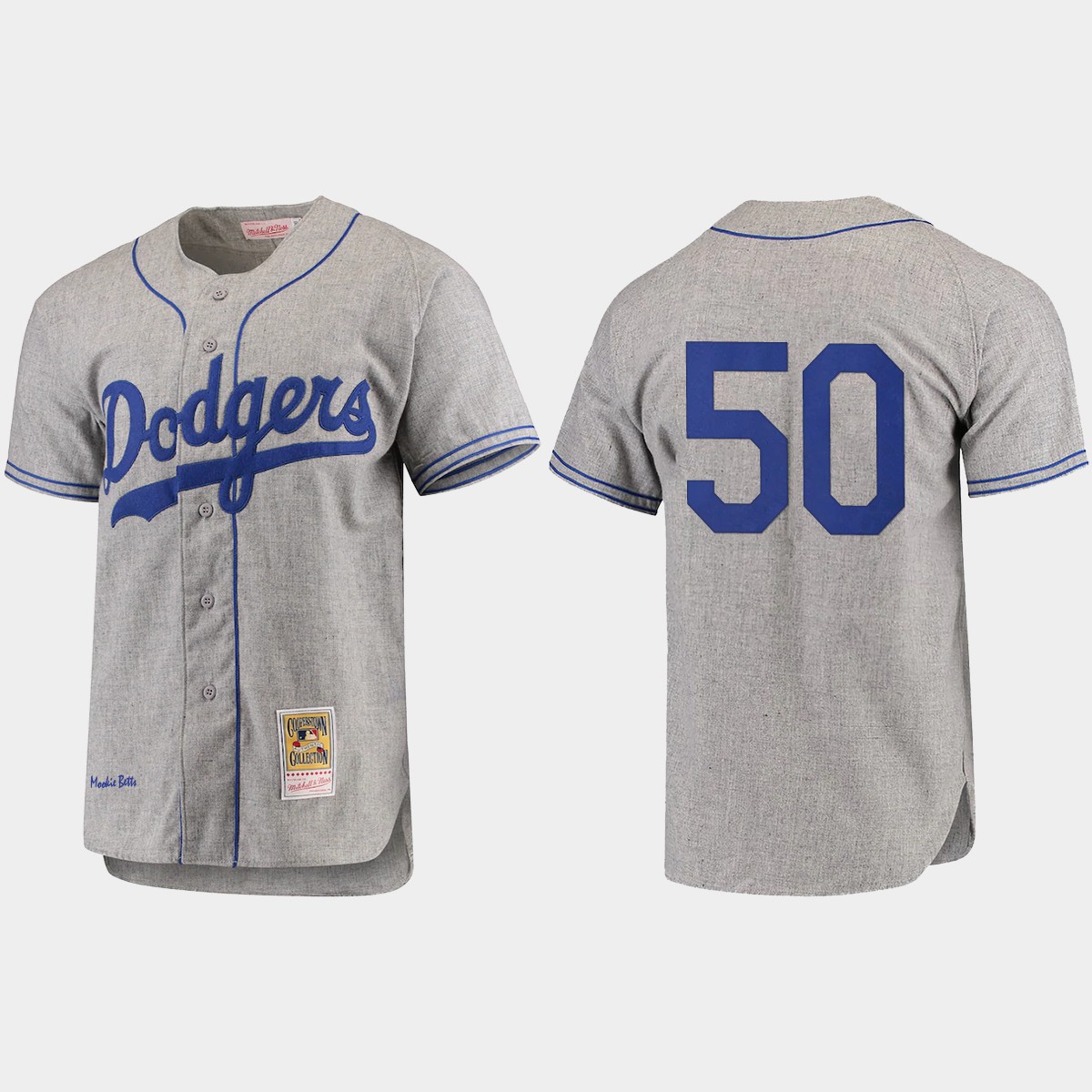 Men's Mookie Betts Brooklyn Dodgers Cooperstown Collection Jersey - Gray