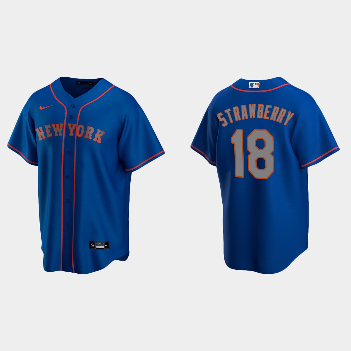 Men's New York Mets Darryl Strawberry Alternate Road Jersey - Royal