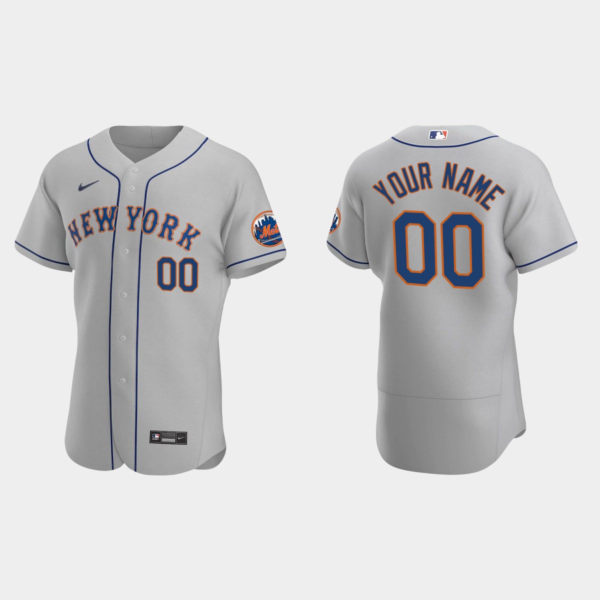 Men's New York Mets Gray 2020 Road Custom Jersey