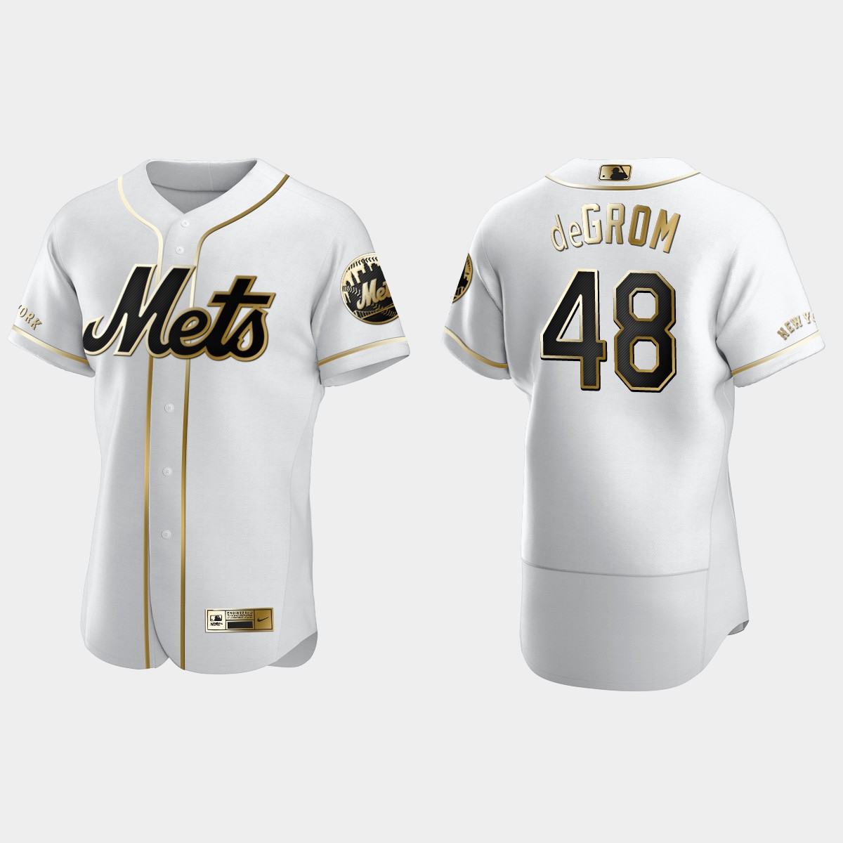 Men's New York Mets Jacob deGrom Golden Edition Jersey - White