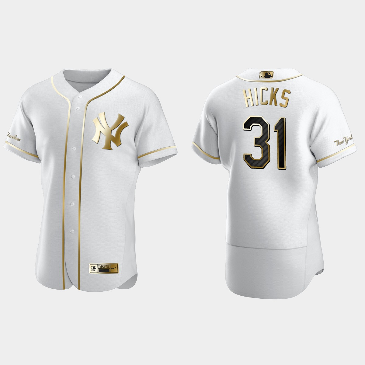 Men's New York Yankees Aaron Hicks Golden Edition Jersey - White