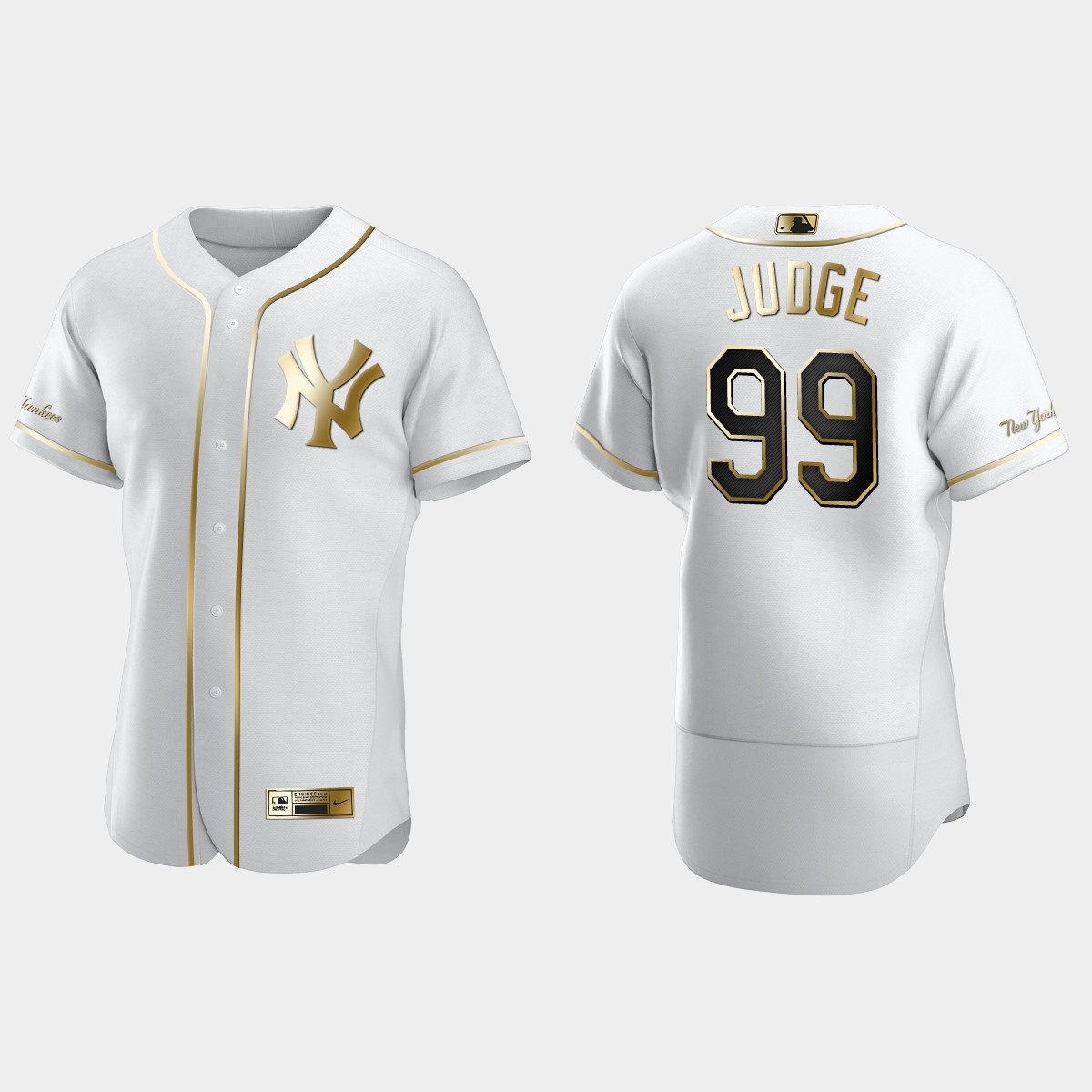 Men's New York Yankees Aaron Judge Golden Edition Jersey - White